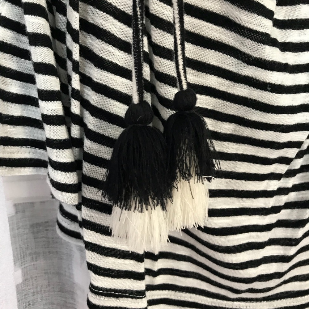 LOFT Striped Pom Pom Off the Shoulder Top NWT - Picture 6 of 8
